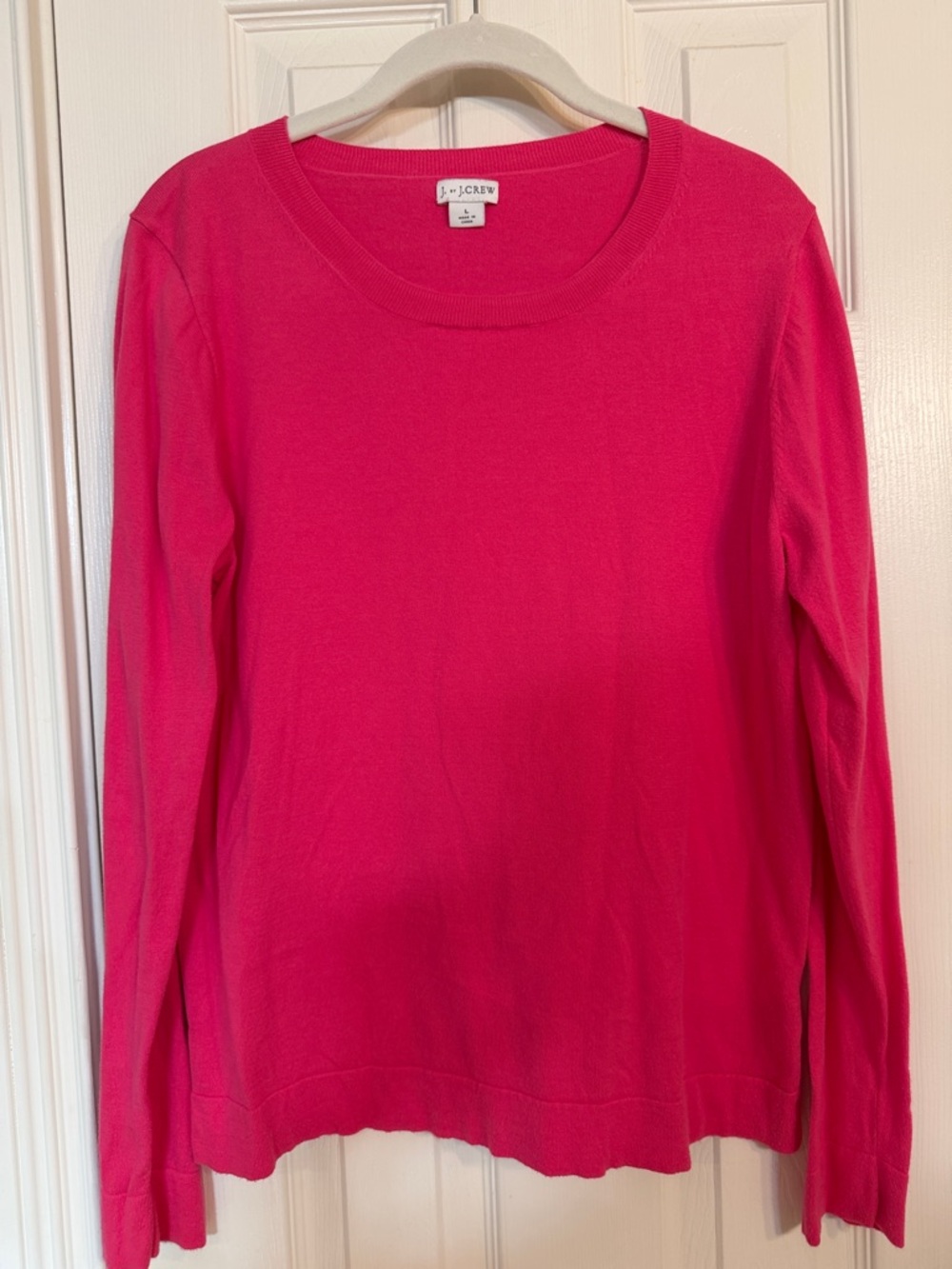 J. Crew Vibrant Hot Pink Crewneck Sweater